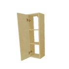 Armario Nicho Toalheiro 60cm Com 03 Divisões Em Mdf - Natural