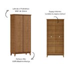 Armário Organizador 2 Portas Mdf E Madeira Maciça Linha Prata