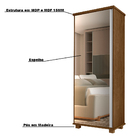 Armário Organizador Com Espelho 1 Porta Hawking Malbec G37 -