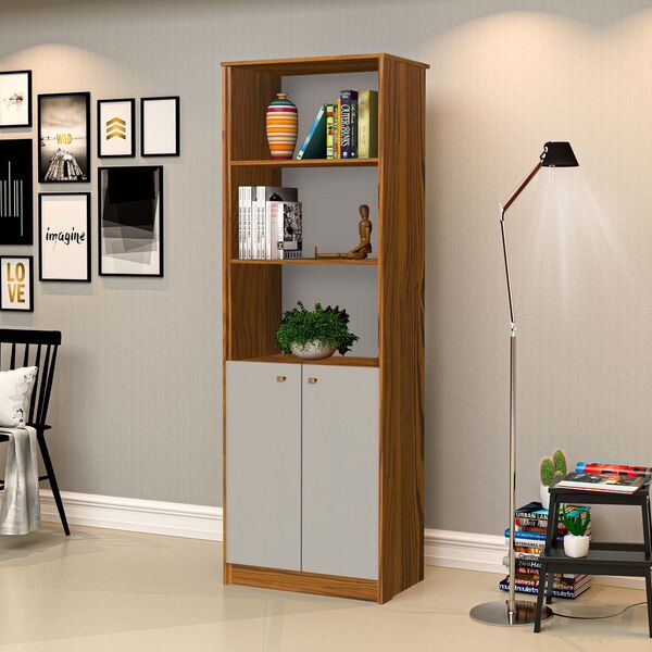 Armário Organizador Estante 2 Portas Office Escritório Freijó