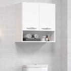 Armário Organizador Lavanderia 60cm Branco Parede   2 Porta