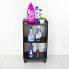 Armário Organizador Móvel Multiuso Preto Com Rodinhas 40cm