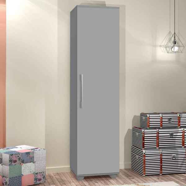 Armário Organizador Multiuso 1 Porta Sofia Cinza - Rede Móveis