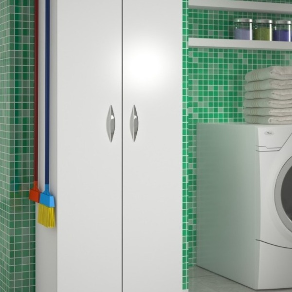 Armário Organizador Multiuso 2 Portas Com Rodízios Branco