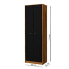 Armário Organizador Multiuso 2 Portas Office Escritório Preto