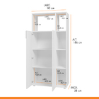 Armário Organizador Multiuso Para Escritório 186 X 90 Cm Mdp