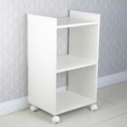 Armário Organizador Multiuso Para Lavanderia Branco Com Rodíz