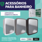 Armário P/ Banheiro Branco Com Espelho Compartimento Estrela