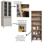 Armário Paneleiro 0,8m 4 Portas Vidro Fume Isabelle Freijó/ar