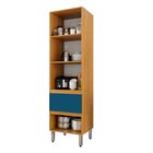 Armário Paneleiro 100% Mdf Paloma Cinamomo / Azul Turquesa
