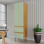 Armário Paneleiro 100% Mdf Paloma Cinamomo / Verde Menta