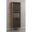 Armário Paneleiro 2 Portas 1 Gaveta Letícia  Carvalho/grafite