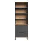 Armário Paneleiro 2 Portas 2 Gavetas Vidro Fume Isabelle Frei