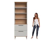 Armário Paneleiro 2 Portas 2 Gavetas Vidro Fume Isabelle Frei