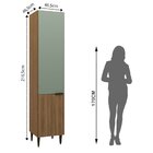 Armário Paneleiro 2 Portas Paris Nogal Manchester/ Verde Matte