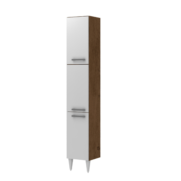 Armario Paneleiro 3 Portas Milla Castanho Branco