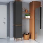 Armário Paneleiro 40cm 2 Portas Isabelle Freijó/grafite