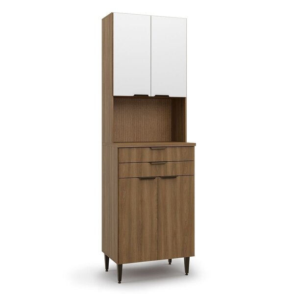 Armário Paneleiro 4 Portas 2 Gavetas Paris Nogal Manchester/