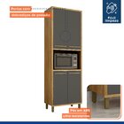 Armário Paneleiro 4 Portas Com Nicho Torino Cinamomo/grafite