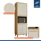 Armário Paneleiro 4 Portas Com Nicho Torino Cinamomo/off White