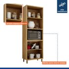 Armário Paneleiro 4 Portas Com Nicho Torino Cinamomo/off White