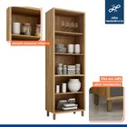 Armário Paneleiro 4 Portas Com Vidro Torino Cinamomo/grafite