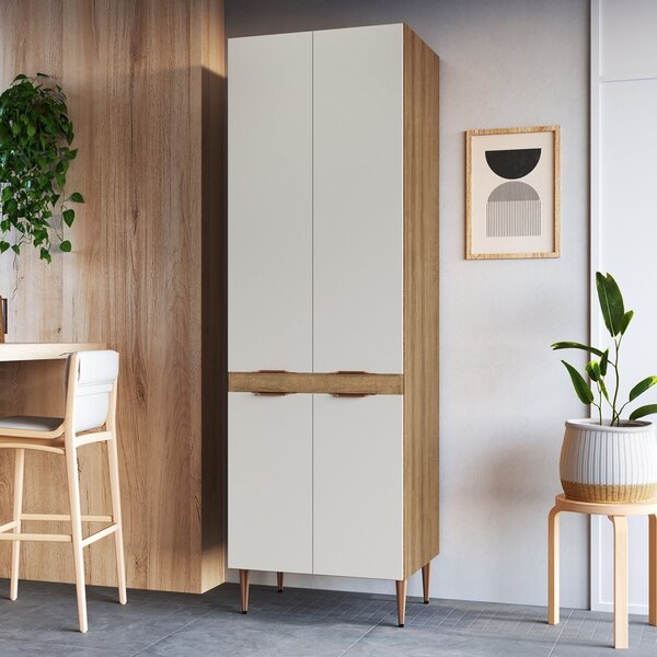 Armário Paneleiro Duplo 4 Portas 62,8cm Veneza Modulada Mel/a