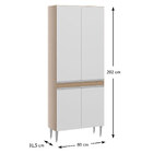 Armário Paneleiro Duplo De Cozinha 4 Portas Avelã Com Branco