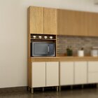 Armário Paneleiro Nicho 4 Portas Dakota Cinamomo/off White