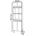 Armário Paneleiro Torre Quente De Cozinha 4 Portas Mara Savan