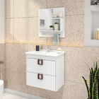 Armário Para Banheiro 59cm 01 Porta 01 Gaveta Com Frente De V