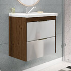 Armário Para Banheiro 59cm 01 Porta 01 Gaveta Com Frente De V