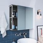 Armario Para Banheiro 60 cm Com Espelho Branco Grafite P1015