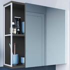 Armario Para Banheiro 60 cm Com Espelho Branco Grafite P1015