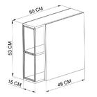 Armario Para Banheiro 60 cm Com Espelho Preto Grafite P1015 PP