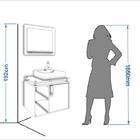 Armário Para Banheiro 60cm 01 Porta 01 Prateleira De Vidro Ma