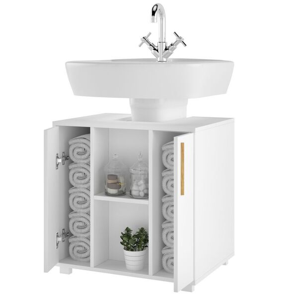 Armário Para Banheiro Com 02 Portas Eva B03 Branco - Lyam Dec