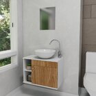 Armário Para Banheiro Com Cuba E Espelho Itália Branco/carval