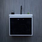 Armário Para Banheiro Com Espelharia Bergamo Preto / Branco