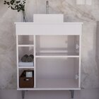 Armário Para Banheiro Com Espelharia E Cuba Itália Branco