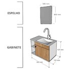 Armário Para Banheiro Com Espelharia E Cuba Itália Marrom/bra