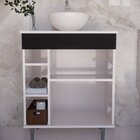 Armário Para Banheiro Com Espelharia E Cuba Itália Preto/bran