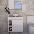 Armário Para Banheiro Com Espelheira E Cuba Itália Branco