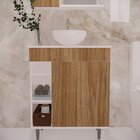 Armário Para Banheiro Com Espelheira E Cuba Itália Marrom/bra