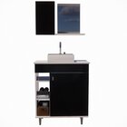Armário Para Banheiro Com Espelheira E Cuba Itália Preto/bran