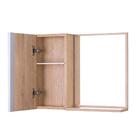 Armário Para Banheiro Com Espelho Carvalho Barra Vertical