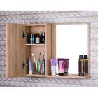 Armário Para Banheiro Com Espelho Cor De Madeira Clara