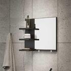 Armário Para Banheiro Com Espelho Lince Preto 40cm