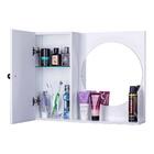 Armário Para Banheiro Com Espelho Redondo Branco