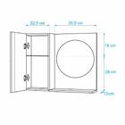 Armário Para Banheiro Com Espelho Redondo Carvalho Barra Vert